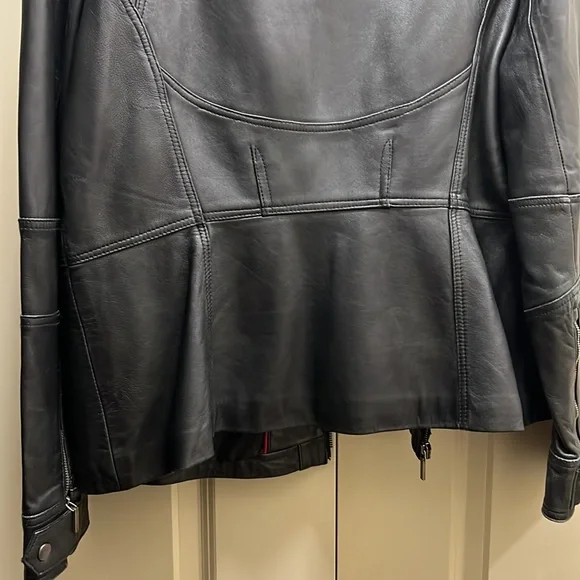 Kenneth Cole Reaction Black Leather Jacket Size XL